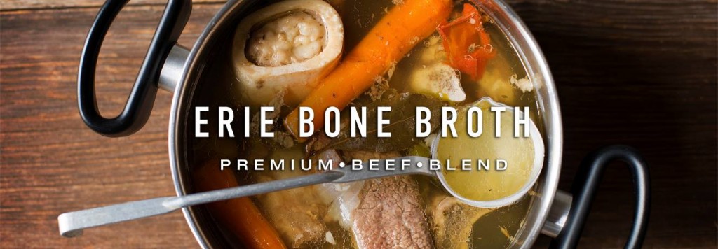 Picture of stock pot with beef bones and vegetables